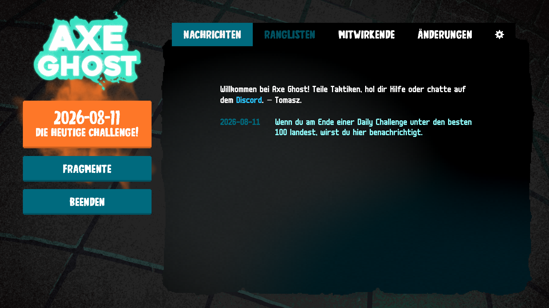 German Axe Ghost screen for Quit