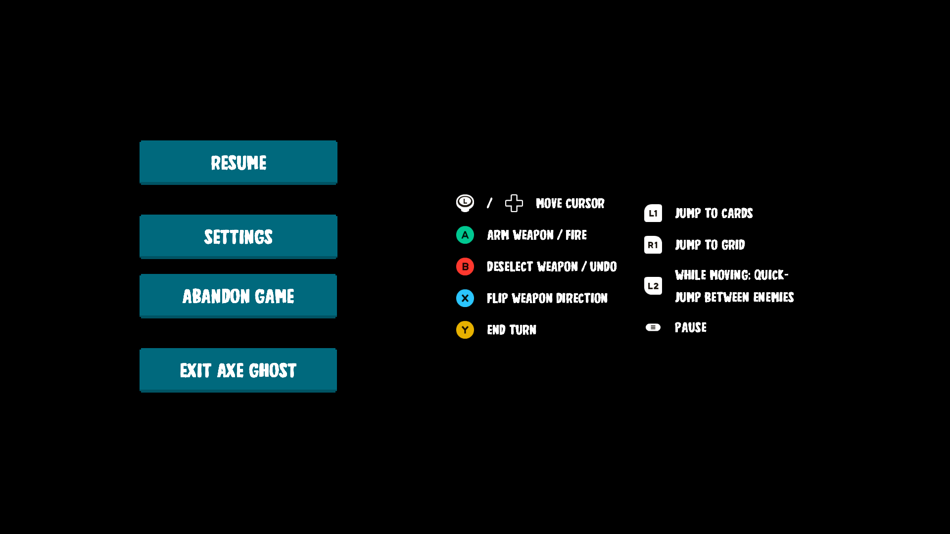 English Axe Ghost screen for Abandon Game