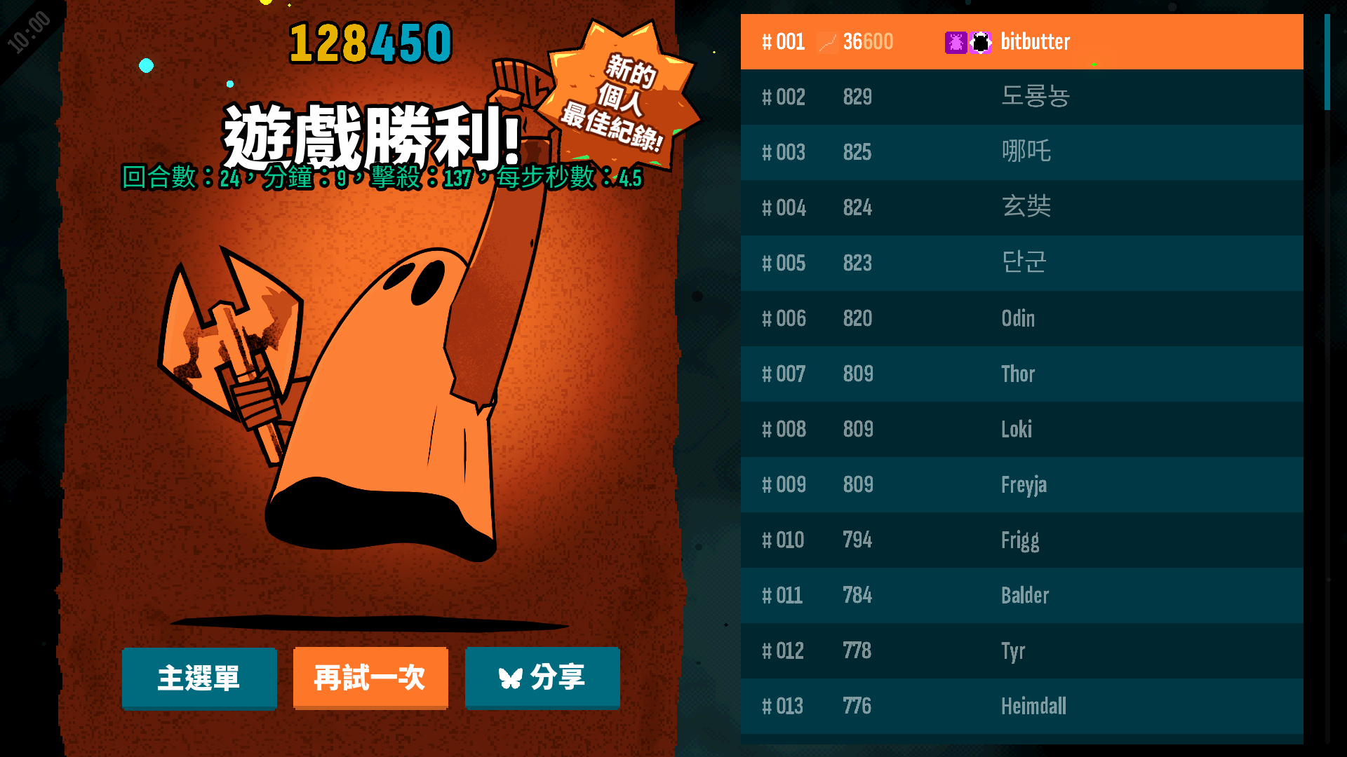 Traditional Chinese Axe Ghost screen for End Turn